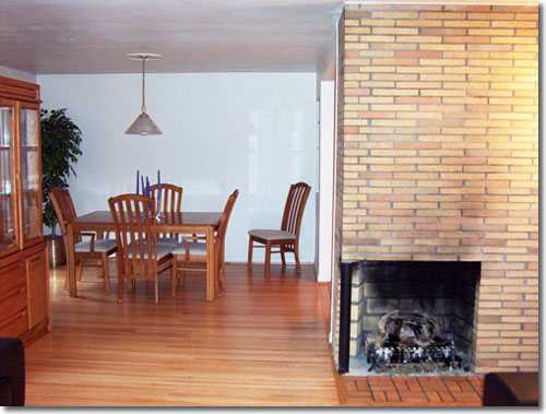 Dining Room and Fireplace - Before